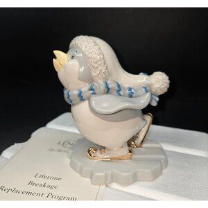 Lenox Skating Penguin Figurine With Hat & Scarf Ceramic Winter Décor 4.5"